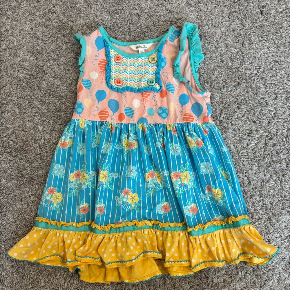 Matilda Jane Blue and Yellow Balloon Floral Dress